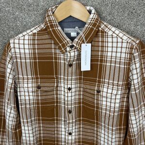 Outerknown‎ Blanket Organic Cotton Plaid Button Up Shirt Brown Men's Small